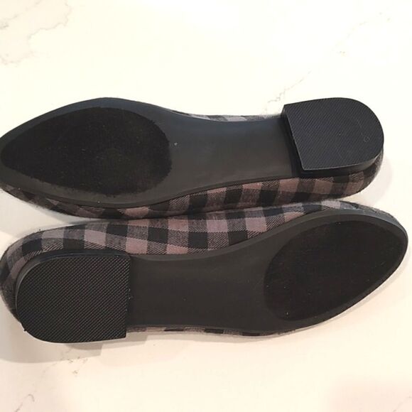 Soft Surroundings Sylvia Flats Black and Gray Buffalo Check Size 8.5 - Picture 6 of 9